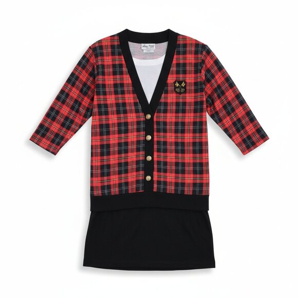 Amy Too! Dresses & Skirts - Vintage 90s Dress 12 School Preppy Y2K‎ Tartan Plaid Crest Academia